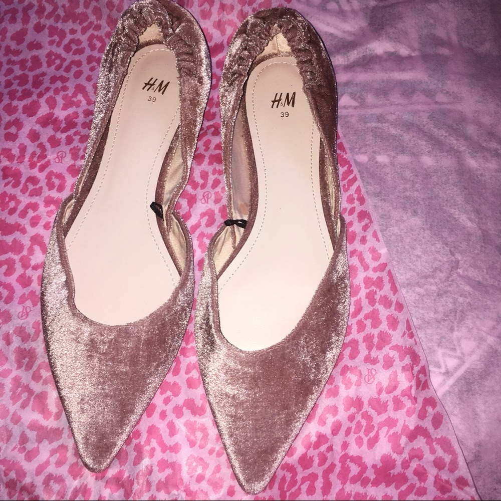 Pink Velvet Ballet flats